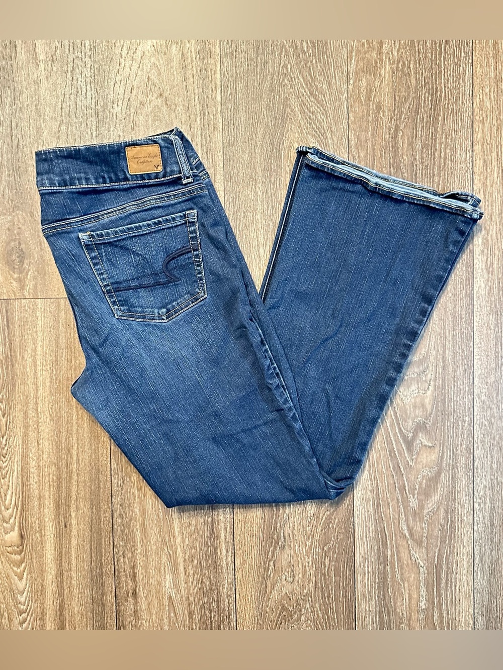 American Eagle dark wash artist flare jeans Sz 14 regular